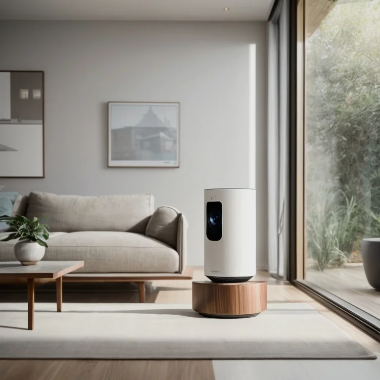 Modern living room with AI smart home devices